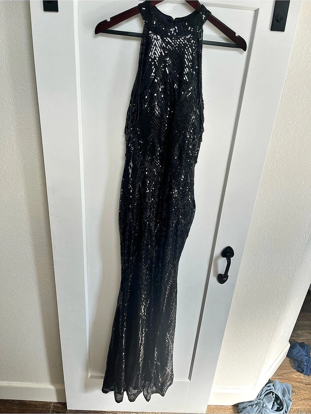 Black Sequin Halter Dress Size Small Miss Ord